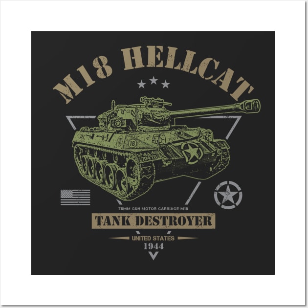 M18 Hellcat WW2 Tank Destroyer Wall Art by Military Style Designs